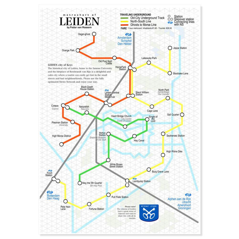 Metrokaart van Leiden - Catch Utrecht