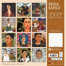 Frida Kahlo - Jaarkalender 2027 – achterkant met overzicht van alle afbeeldingen, 30 × 30 cm