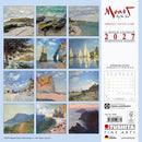 Monet: By the Sea - Jaarkalender 2027 – achterkant met overzicht van alle afbeeldingen, 30 × 30 cm