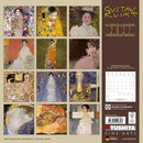 Gustav Klimt: Women - Jaarkalender 2027 – achterkant met overzicht van alle afbeeldingen, 30 × 30 cm