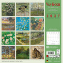 Van Gogh: Vincent's Garden - Jaarkalender 2027 – achterkant met overzicht van alle afbeeldingen, 30 × 30 cm