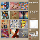 Bauhaus - Jaarkalender 2027 – achterkant met overzicht van alle afbeeldingen, 30 × 30 cm