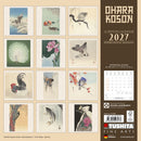 Ohara Koson - Jaarkalender 2027 – achterkant met overzicht van alle afbeeldingen, 30 × 30 cm