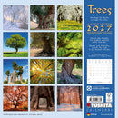 Trees - Jaarkalender 2027 – achterkant met overzicht van alle afbeeldingen, 30 × 30 cm