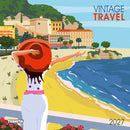 Vintage Travel - Jaarkalender 2027 – voorkant, 30 × 30 cm