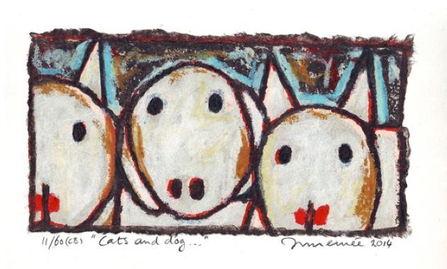 Cats and dog (op canvas) - Catch Utrecht