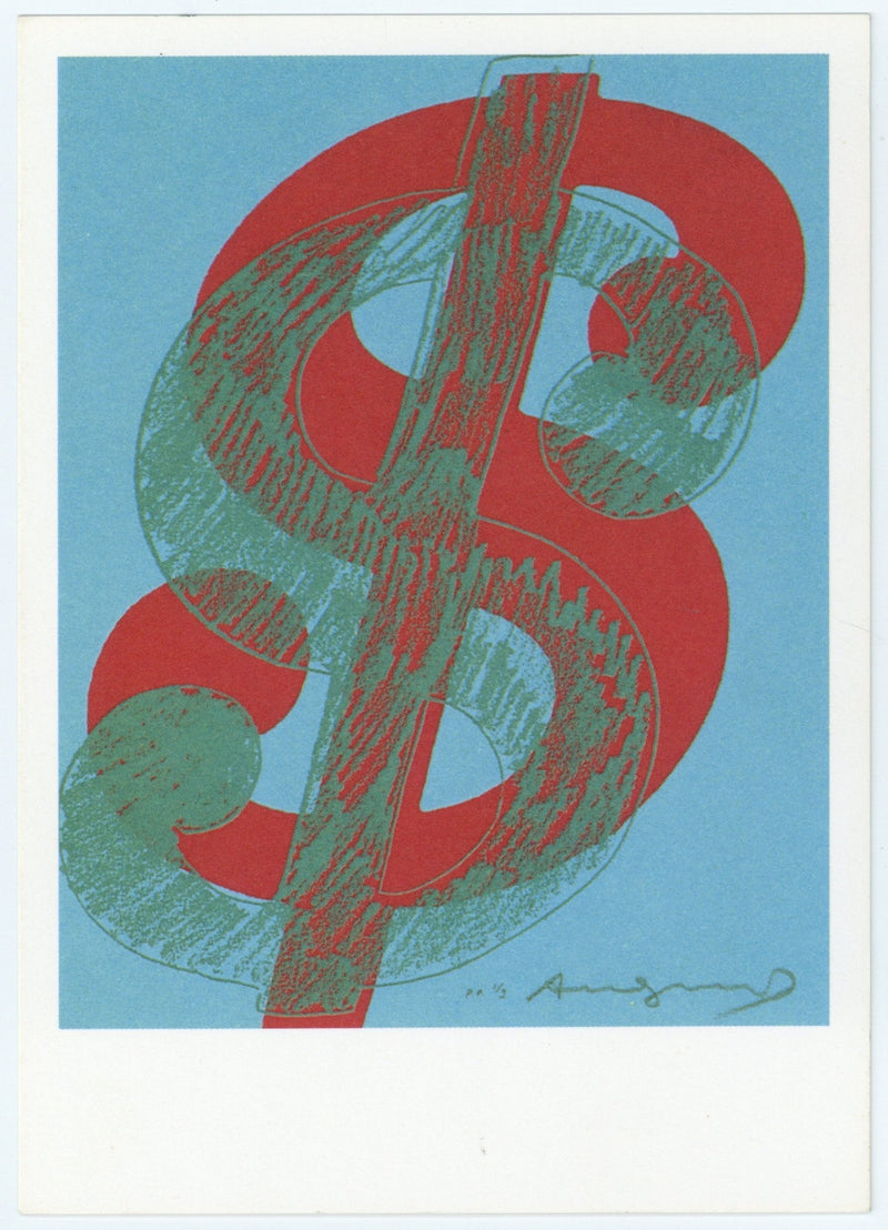 Dollarteken (blauw) - Andy Warhol postkaart - Catch Utrecht