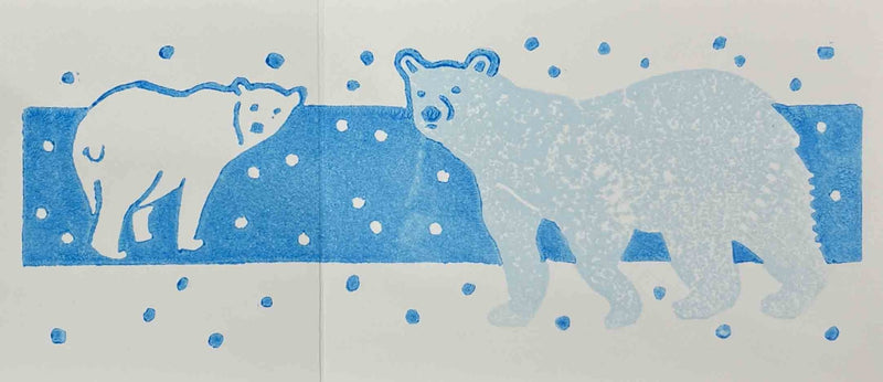 IJsberen, handgedrukte winterkaart - Catch Utrecht