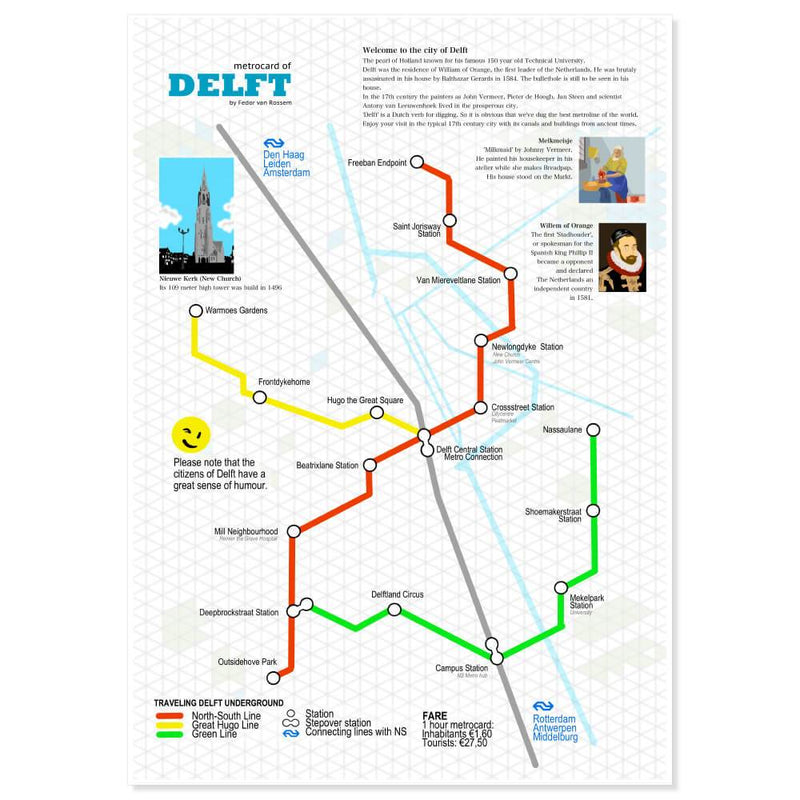 Metrokaart van Delft - Catch Utrecht