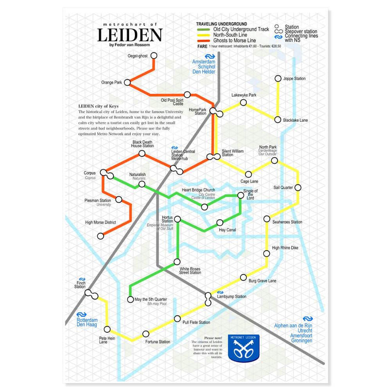 Metrokaart van Leiden - Catch Utrecht