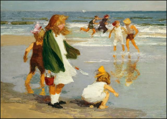 Play in the surf, Edward Henry Potthast - Catch Utrecht