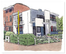 Rietveld Schröderhuis, Utrecht (origineel aquarel) - Catch Utrecht