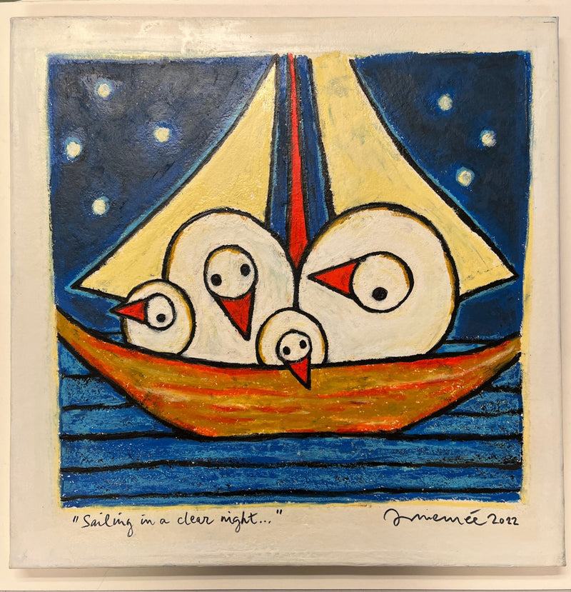 Sailing in a clear night (op canvas) - Catch Utrecht