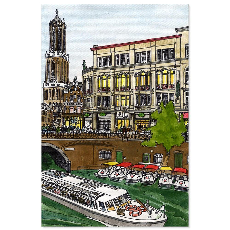 Stadhuisbrug met rondvaartboot, Utrecht - Catch Utrecht