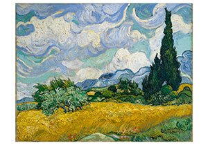 Tarweveld met cipressen - Vincent van Gogh postkaart - Catch Utrecht