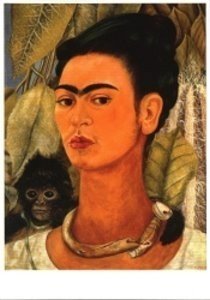 Zelfportret met aap - Frida Kahlo postkaart - Catch Utrecht